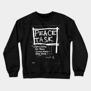 Peace Task Doodle White Crewneck Sweatshirt